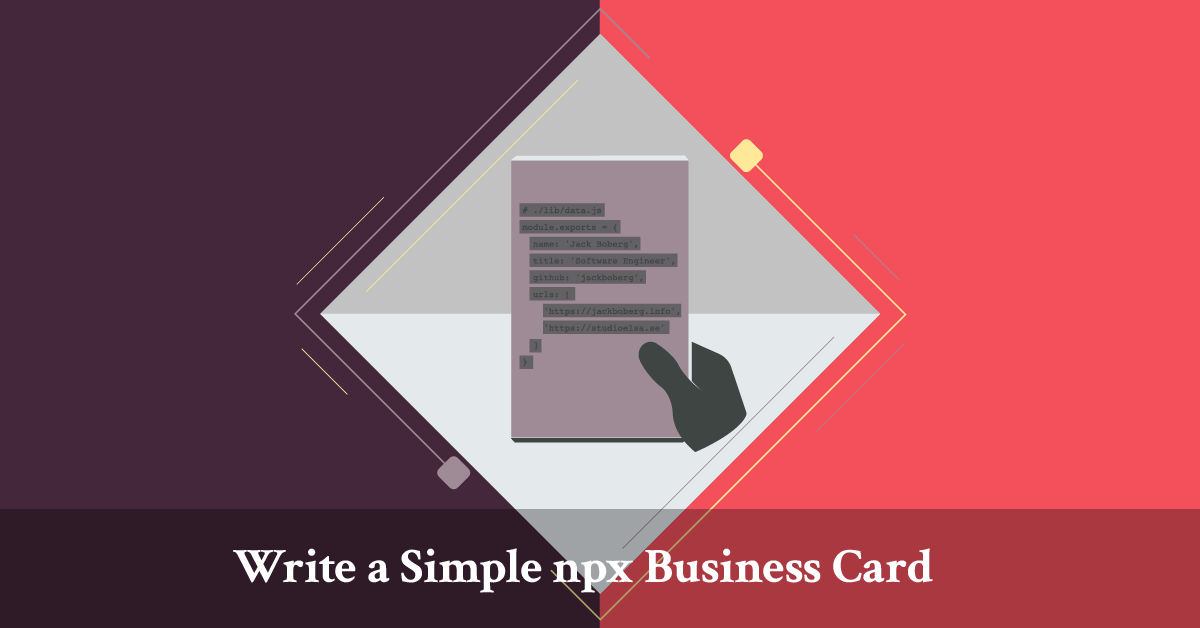 Write a Simple npx Business Card | Studio Elsa